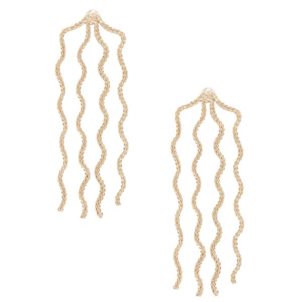WAVY METAL DANGLE EARRING