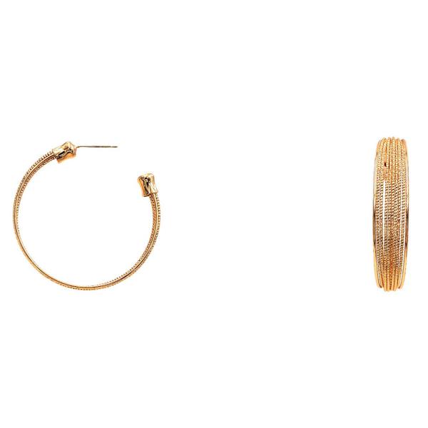 LINED METAL HOOP EARRING