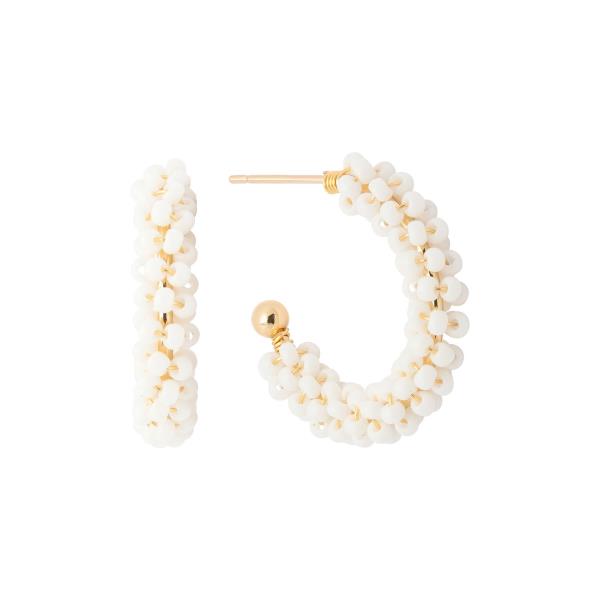 SEED BEAD HOOP EARRING