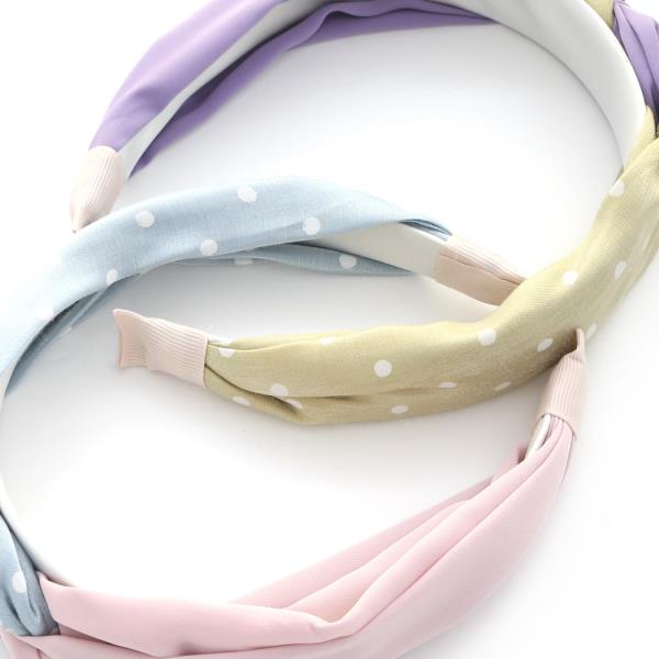 TWO TONE POLKA DOT BRAIDED HEADBAND