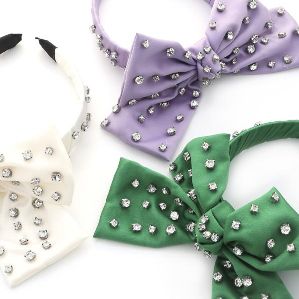BOW RHINESTONE STUDDED HEADBAND