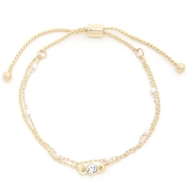 PULL TIE WITH PEARL CRYSTAL BRACELET