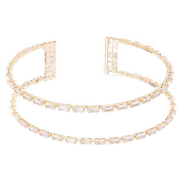 CUBIC ZIRCONIA HORIZONTAL 2 LINE BRACELET