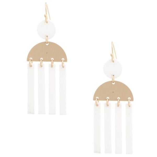 HALF CIRCLE COLOR BAR DANGLE EARRING