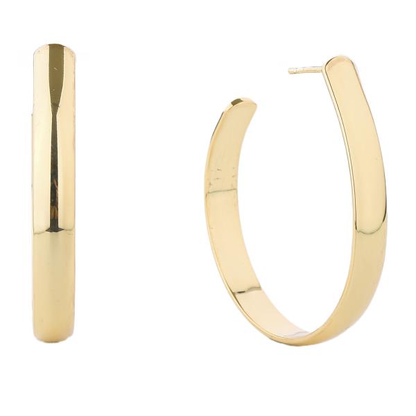 14K GOLD/WHITE GOLD DIPPED POST HOOP 2.11CM EARRING