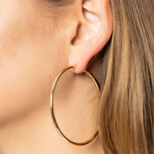 14K GOLD/WHITE GOLD DIPPED OMEGA CLOSURE HOOP