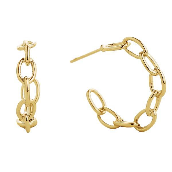 14K GOLD/WHITE GOLD DIPPED POST HOOP 17MM EARRING