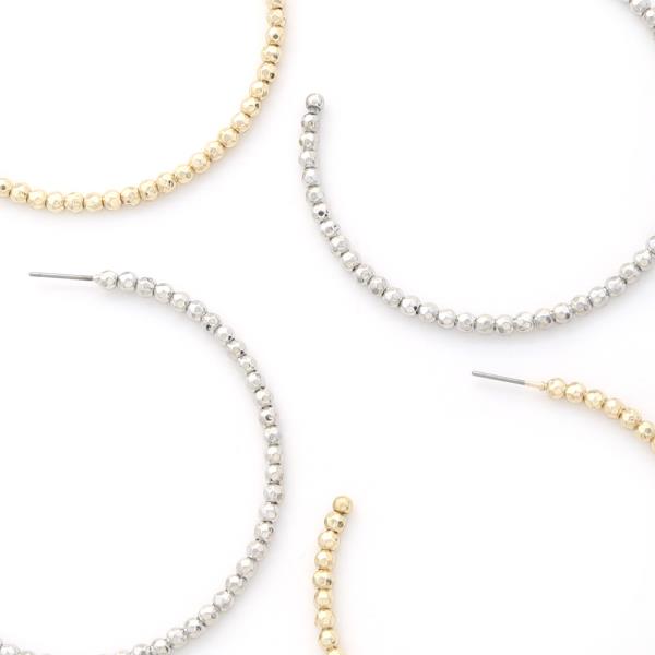 BEADED OPEN HOOP EARRING
