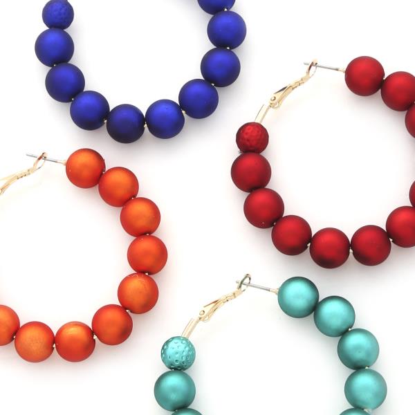 BEADED HOOP EARRING
