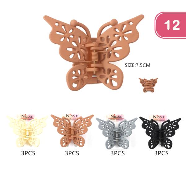 FASHION BUTTER HAIR JAW HAIR CLIP (12 UNITS)