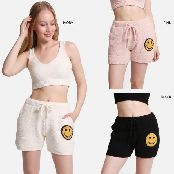 HAPPY FACE DRAWSTRING SHORTS - ML