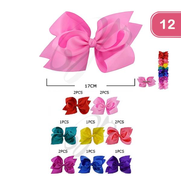 FASHION RIBBON HAIR BOW (12UNTIS)