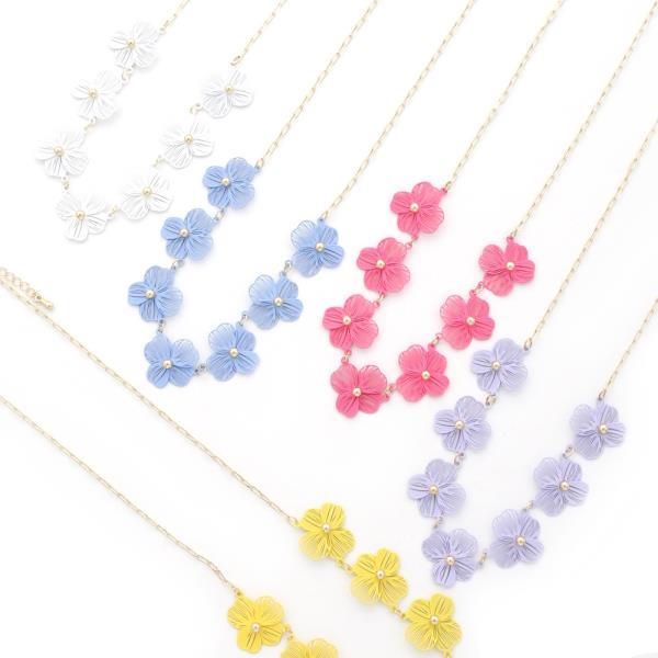 COLOR METAL FLOWER NECKLACE