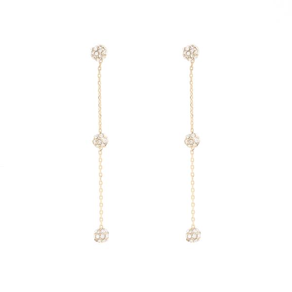 RHINESTONE BALL DROP EARRING