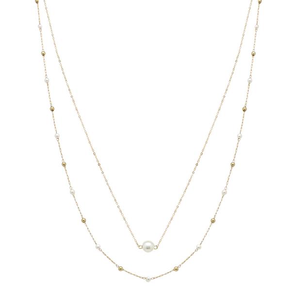 PEARL BEAD LAYERED NECKLACE