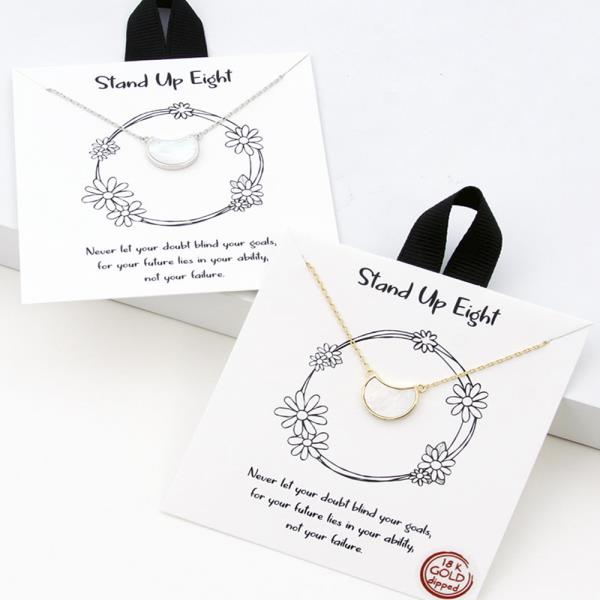 18K GOLD RHODIUM DIPPED  STAND UP EIGHT NECKLACE