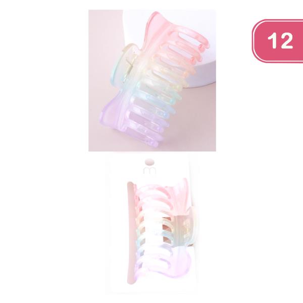 RAINBOW CLEAR CLAW CLIP (12UNITS)