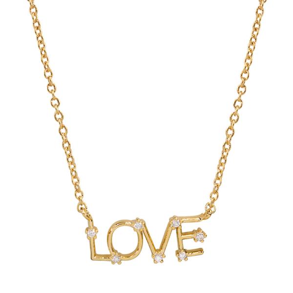 14K GOLD DIP LOVE CZ NECKLACE