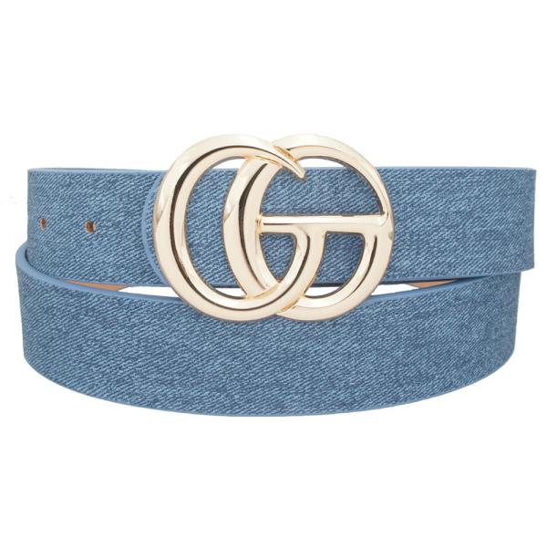 DENIM PU GO BUCKLE BELT