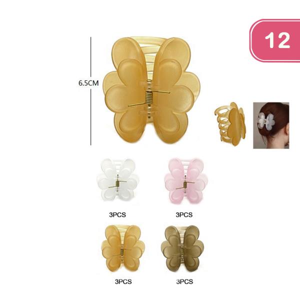 FASHION DOUBLE FLOWER JAW AHIR CLIP (12UNITS)