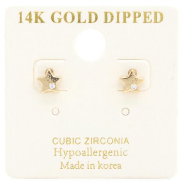 14K GOLD DIPPED STAR STUD EARRING