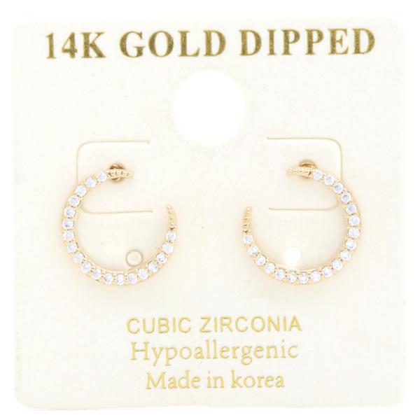 14K GOLD DIPPED MOON STUD EARRING