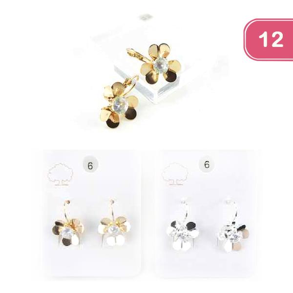 FASHION METAL FLOWER EARRING (12UNITS)
