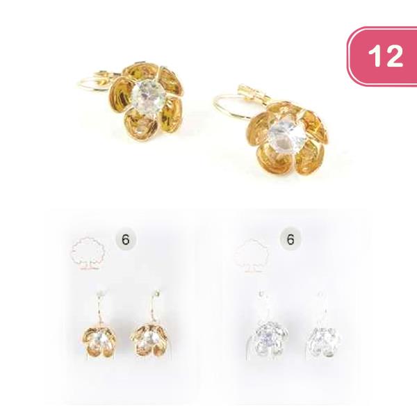 FASHION PEARL METAL FLOWER EARRING (12UNITS)
