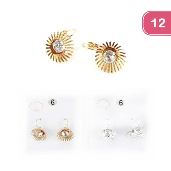 FASHION METAL SUN PEARL EARRING (12UNITS)