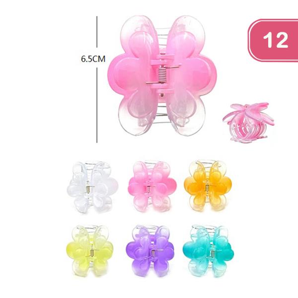 FLOWER JAW HAIR CLIP (12UNITS)
