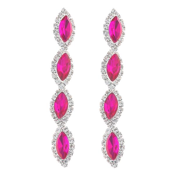 RHINESTONE 4 MARQUISE SHAPE EARRING