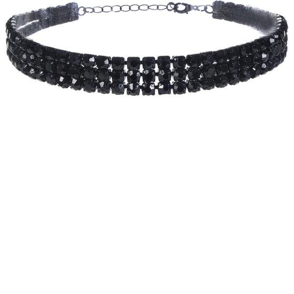RHINESTONE 5MM 3ROW CHOKER NECKLACE
