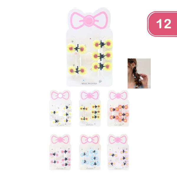 FASHION FLOWER MINI JAW HAIR CLIP (12UNITS)