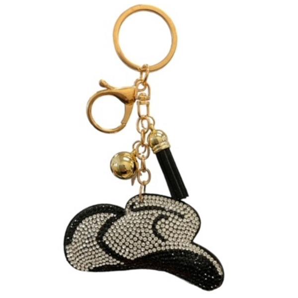 COWBOY HAT PUFFY CRYSTAL KEYCHAIN
