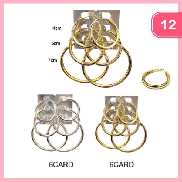 PIPED HOOP MULTI EARRING (12 UNITS)