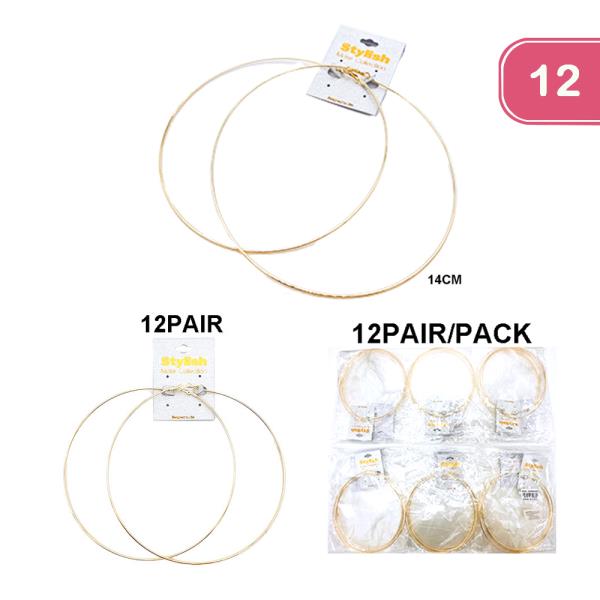 FASHION METAL HOOP EARRING (12UNITS)