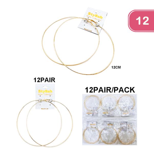 FASHION METAL HOOP EARRING (12UNITS)