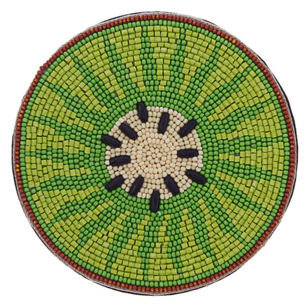 4 INCH KIWI HANDMADE SEED BEAD HOME COASTER
