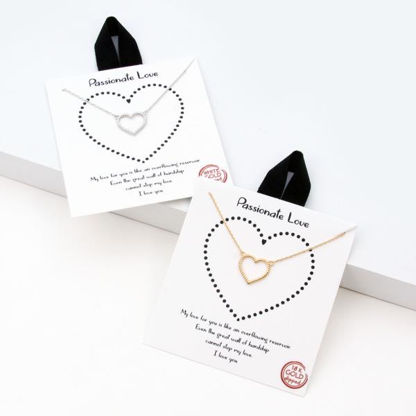 18K GOLD RHODIUM DIPPED PASSIONATE LOVE NECKLACE
