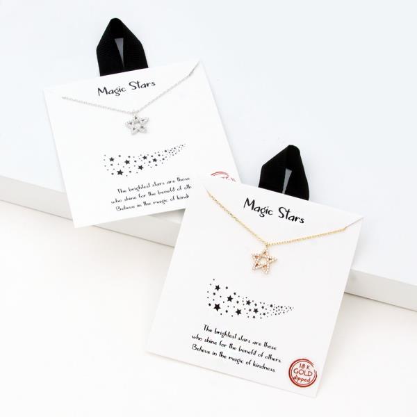 18K GOLD RHODIUM DIPPED MAGIC STARS NECKLACE