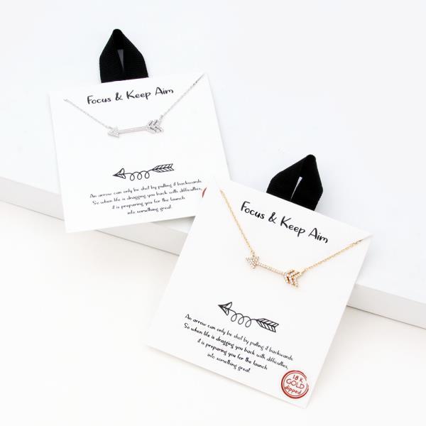 18K GOLD RHODIUM DIPPED FOCUS & KEEP AIM NECKLACE