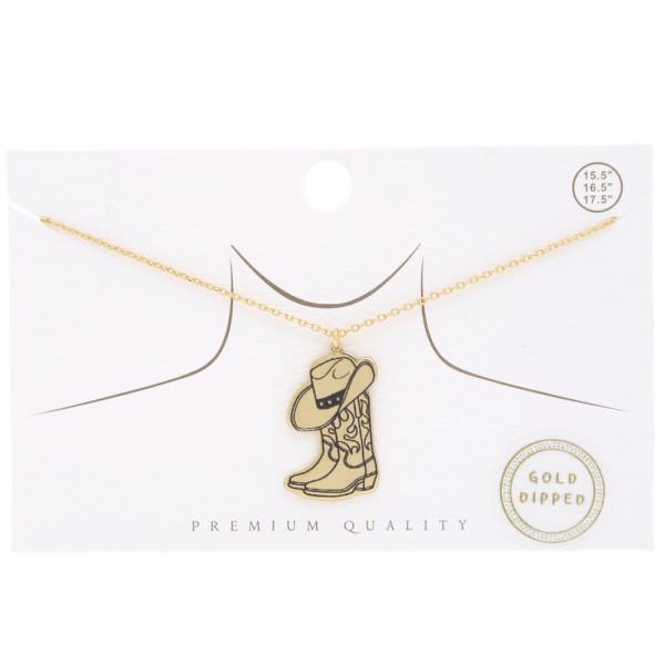 COWBOY BOOT CHARM METAL NECKLACE