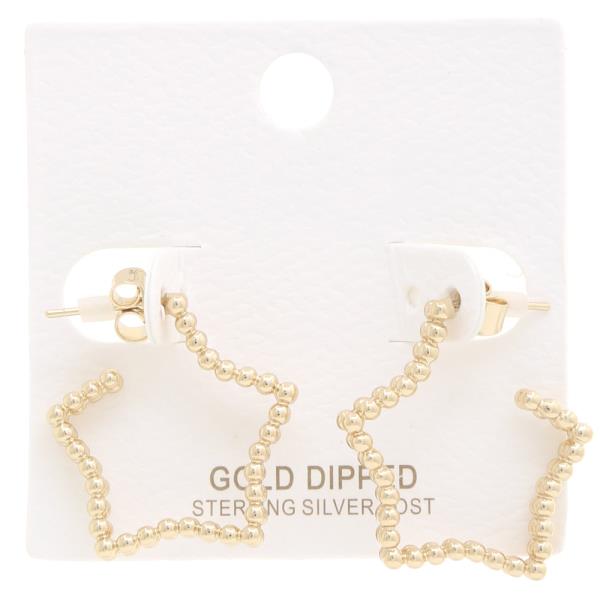 METAL BALL BEAD STAR EARRING