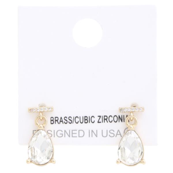 TEARDROP CRYSTAL DANGLE EARRING