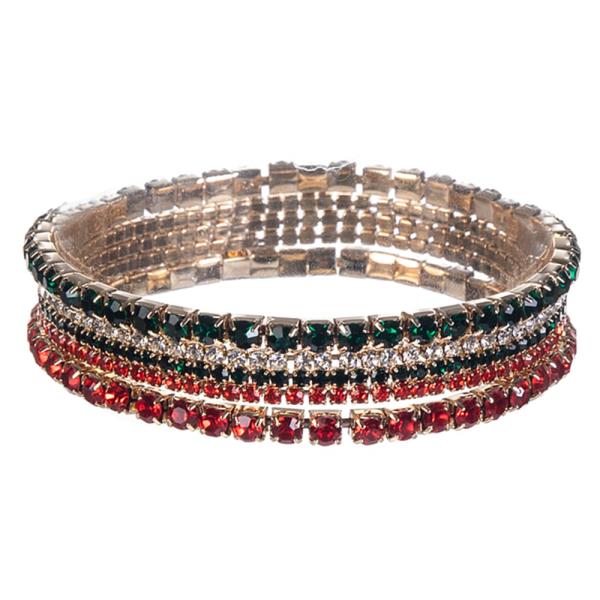 RHINESTONE 2MM 4MM 5 PCS BRACELET