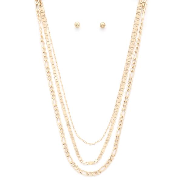 FIGARO OVAL LINK LAYERED NECKLACE