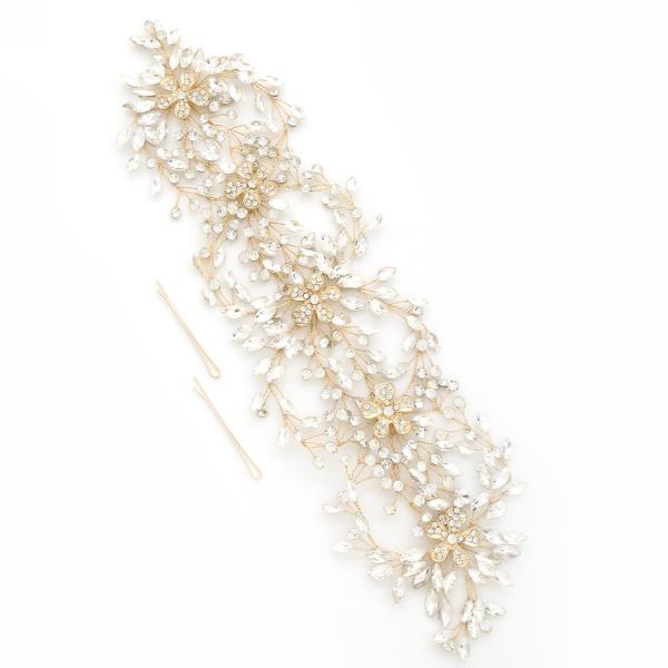 FLOWER PATTERN RHINESTONE HAIR VINE