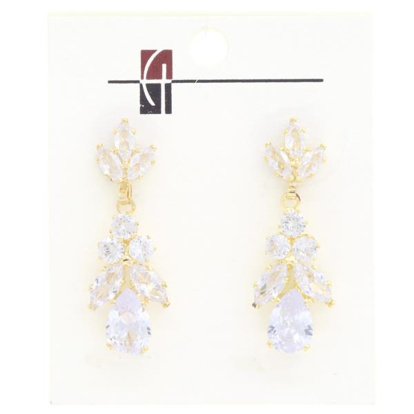 TEARDROP RHINESTONE DANGLE EARRING