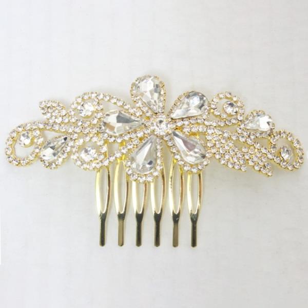 FLOWER SWIRL RHINESTONE HAIR COMB