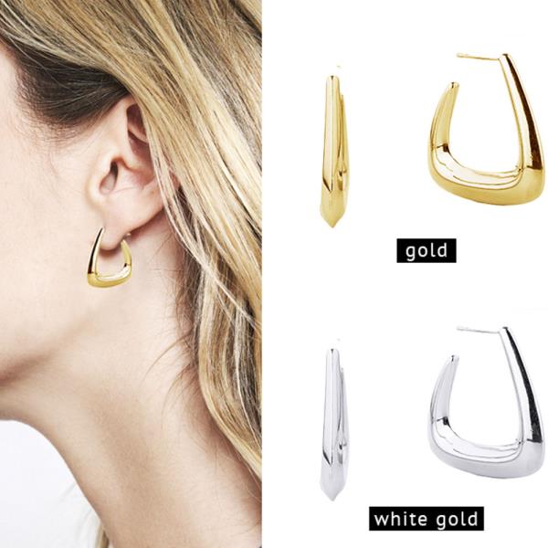 14K GOLD/WHITE GOLD DIPPED POST EARRING